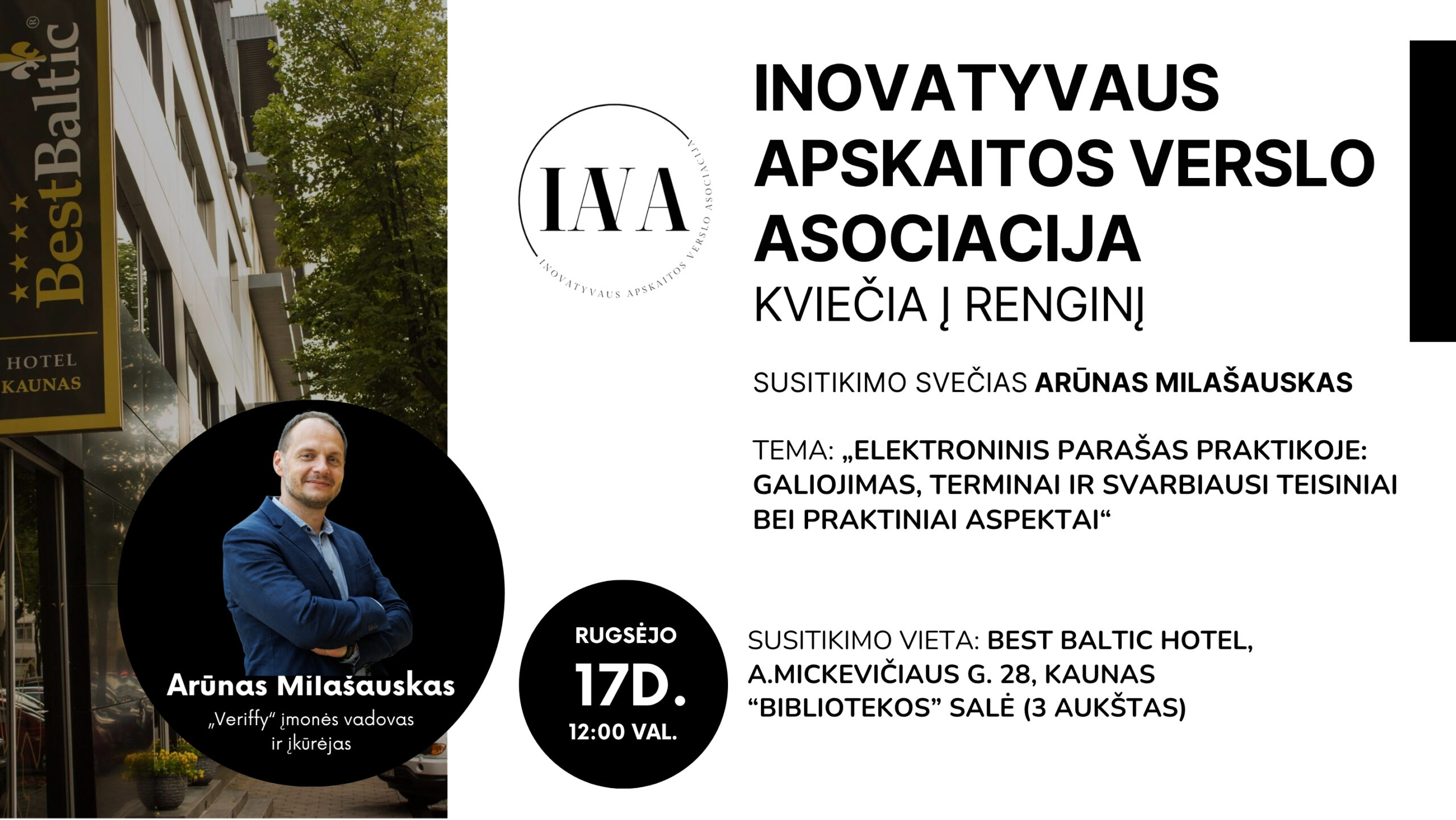 IAVA kviečia į renginį apie elektroninio parašo galiojimą ir praktinius taikymo ypatumus